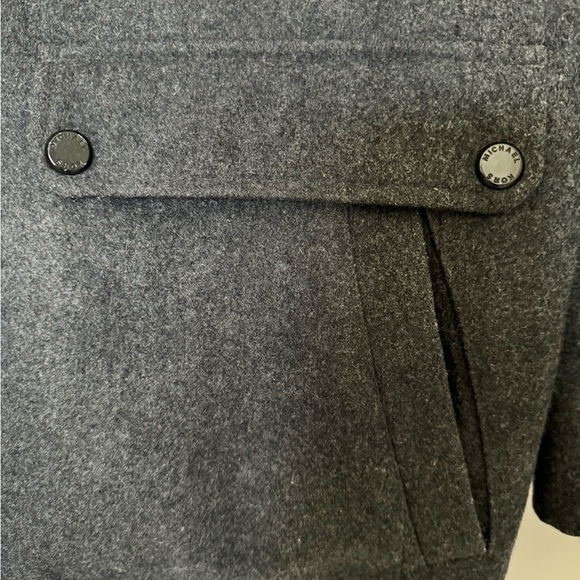 MICHAEL KORS Mens Wool Blend Pea Coat in Grey-EXCELLENT PRE-owned Condition! - Picture 3 of 11